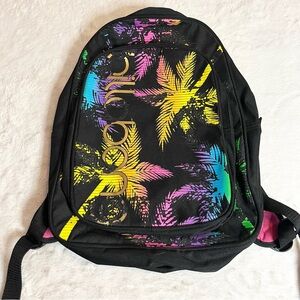 Billabong Black Colorful Palm Tree Laptop Backpack